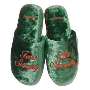 [커스텀멜로우](신세계 사우스시티)[쎄이투셰]  그린 벨벳 룸슈즈 (CAAAX24SY993GRX)