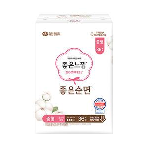 좋은느낌 좋은순면 울트라슬림 중형, 36매, 1개