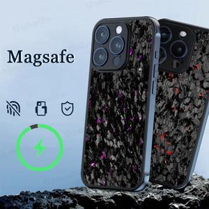 Magesafe 마그네틱 무선 충전 케이스 단조 카본 펀다 폰 16 11 12 13 14 15 프로 맥스 플러스 미니용