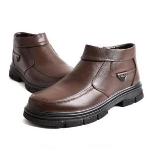 남성 겨울 소가죽 퍼 방한화