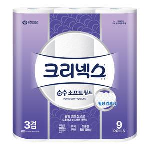 크리넥스 순수소프트 퀼트 3겹 25m 9롤 1팩