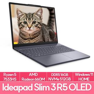 레노버 아이디어패드 Slim3 R5 OLED 램브란트R 램8G+8G추가 NVMe512G교체 WIN11 가성비 노트북 추천 EU