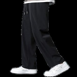 (1플러스1) 쿨링 냉감 아이스 데일리 심플 와이드 밴딩 팬츠 트렌디 시원한 얇은 오버핏 바지