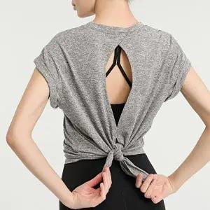 쿨링 반팔 펀칭백 여성 요가복 헬스 운동복-WF2668F