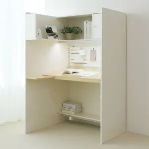 스터디스타 와이드 1000 독서실책상 크림화이트 자작나무 왼쪽선반