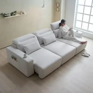 에보니아 루체 모션소파 4인용 리클라이너 전동 슬라이딩 확장형 패브릭 쇼파