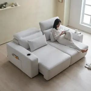 에보니아 루체 모션소파 3인용 리클라이너 전동 슬라이딩 확장형 패브릭 쇼파