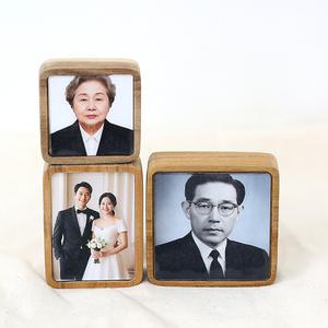 납골당액자 추모 봉안당 아크릴 영구보존 호두나무원목 5x5cm