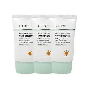 김정문알로에 큐어 아쿠아 마일드 그린 선크림 40ml(SPF50+) 3개 Ss