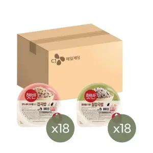 햇반 잡곡밥 210g x18개+찰잡곡밥 210g x18개