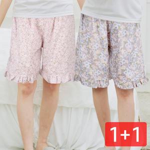 코튼 순면 5부 꽃 여자 파자마 2매/잠옷/홈웨어/여름파자마