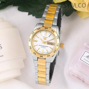 [세이코]5 SYMG42K1 데이 데이트 골드 콤비 라운드 오토매틱 여자 메탈 손목시계 c