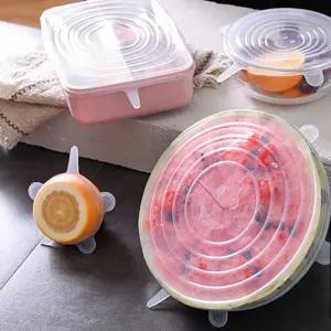 자광 실리콘 다용도 뚜껑 세트6p 밀페 멀티 만능덮개/신축성/공기/차단/음식/위생/보관/덮개/강한/탄력