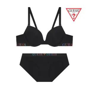 [게스언더웨어](타임스퀘어점패션관)면모달 컬러로고브라팬티세트 GDWBRPTA11BK