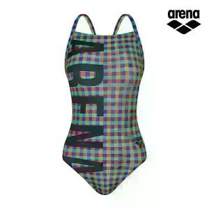 [아레나수영복] 하이틴체크 원피스 수퍼플라이백 A5BL1PL68ORG