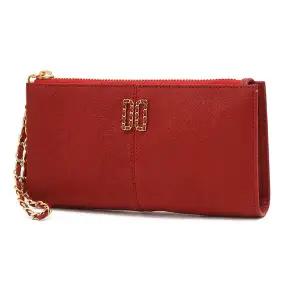 [닥스](강남점)DCWA5F777R2 [REGENT] 레드 DD로고 고트레더 파우치 겸 장지갑