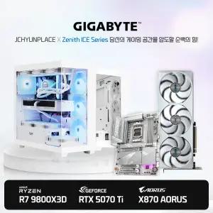 AMD 라이젠7-6세대 9800X3D X870 AORUS ELITE WIFI7 ICE RTX 5070 Ti EAGLE OC ICE SFF D7  Zenith