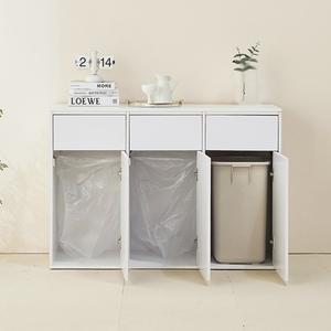 3칸 휴지통 수납장 분리수거장 (휴지통 미포함) 120cm P0000RHP