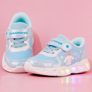 KC인증 시나모롤 비브 LED 찍찍이 키즈운동화 150~210mm 초등 여아 남아 운동화