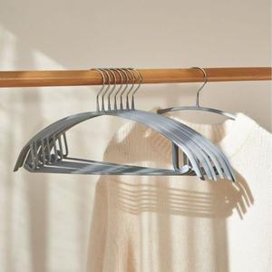 진심감성 어깨뿔방지 논슬립 크롬 옷걸이 화이트