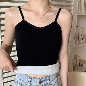 여자캐주얼룩 여자 겨울 셔츠 블라우스 이너 기모 안감 끈 나시 티