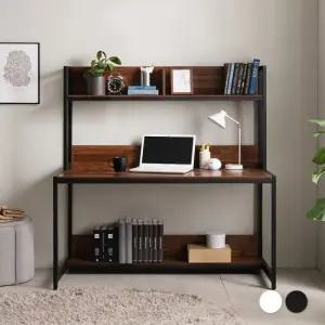 [미즌하임] 켈트 선반책상 1250L [블랙/화이트]