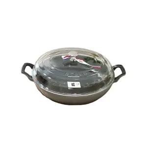 스타우브 B품 브레이저 그레이(유리뚜껑)30cm 주물 인덕션 무쇠팬