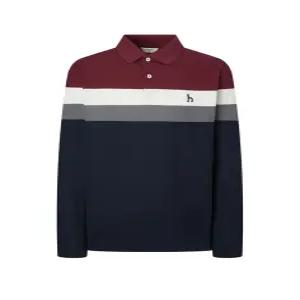 헤지스 남성 24FW [스테디셀러] 레드 컬러배색 면 긴팔카라티셔츠 WHTS4C331R2