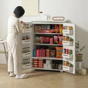 대용량 간식 보관 다용도 양문 수납장 3Colors 거실수납장 간식보관함 도어장 바구니수납