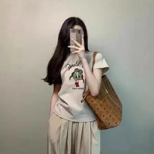 고품질 도널드덕 순면 반팔 티셔츠 순면 도널드 디즈니캐릭터 캡소매 (WFJ2HE7)