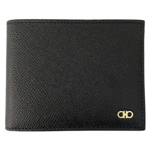 [명품] 페라가모 25FW 금장 더블 간치니 반지갑 블랙 66 1451 0775644