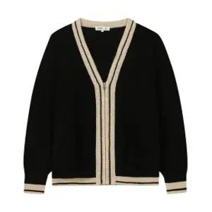 와플 집업 틸던 가디건 블랙(PHUCH8006)