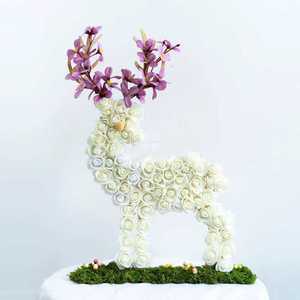 사슴 조화 장식 북유럽 현관 입구 돌잔치 백일잔치 꽃