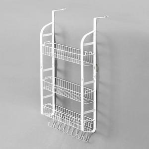 수납선반 흡착식 정리선반 무타공 수납함 주방 3단 주방도구 보관함 냉장고부착 화이