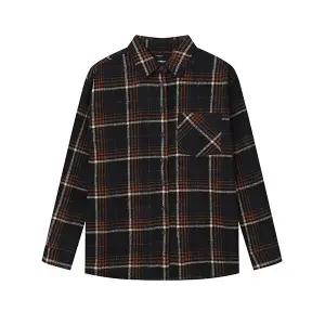 여성)  체크셔츠(오버핏)_AM3WWH662-BK