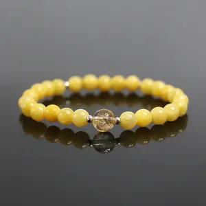 오행팔찌 음양오행 토기운보충 황옥 금침수정 팔찌 행운 부적 파워스톤 염주 BR-250157