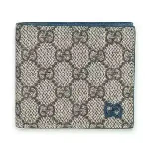 디몬트 구찌 남성 GG 모노그램 레더 투톤 반지갑(베이지/블루) 768243 FACQC 9441