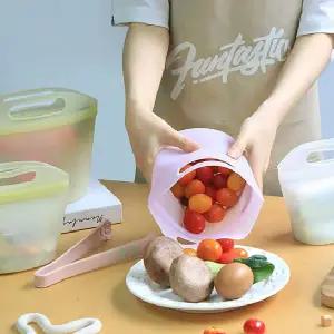 실리콘 지퍼백 핸들형 3P 세트 구성