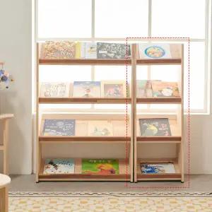 우아미가구 라리 고무나무 원목 4단 전면 책장 395