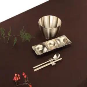 화담 방짜 유기 1인 단반상기 누들푸들 면기 세트