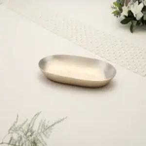 화담 방짜 유기 긴 타원 접시 브런치 플레이트 앞접시