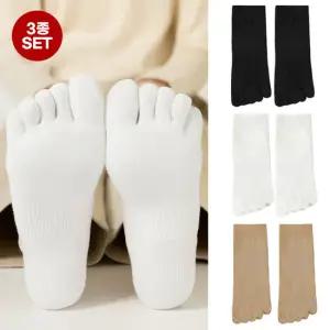 엔비 여성용 핏라인 삭스 3개 세트 중목 통풍 운동 땀흡수 발가락 양말