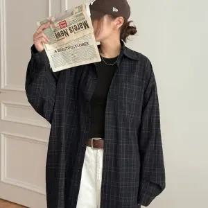 [09초이스] 리얼 큰 어텀 루즈핏 체크 셔츠 83555 빅사이즈 여성의류