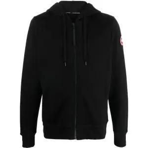 캐나다구스 블랙 코튼 로고 패치 후드 집업 7401M 9061