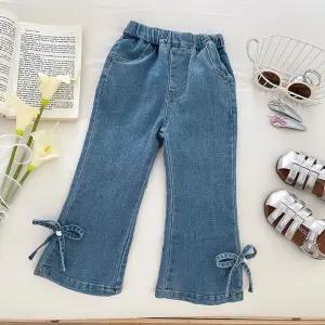여아 유아 리본 밴딩 편한 부츠컷 청바지