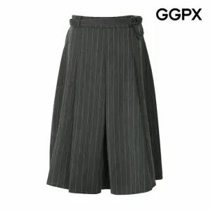 [GGPX] 벨트 세트 스트라이프 미디 스커트 (GP8SK012F)