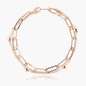 [엘렌쥬얼리]14K 18K 할로우 클립 페르소나 레이어드 볼 체인 금 팔찌