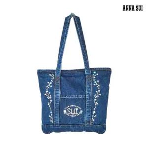 [직수입 오리지널]  TOTE BAG DENIM STUDDED
