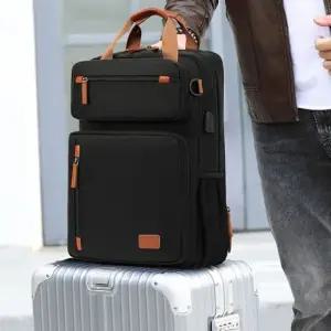 컬러포인트 비지니스 노트북 확장형 백팩 캐주얼 여행 2way 확장가능 어깨스트랩 캐리어연결밴드