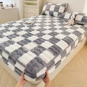 겨울 극세사 침대 시트 가을 퀼트 매트리스 커버 두꺼운 플란넬 산호